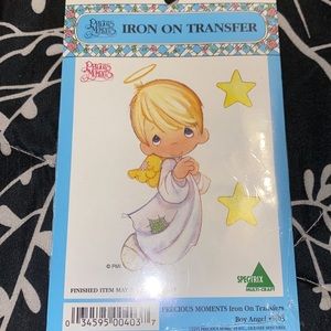 Vintage Precious Moments Iron-On Transfer Design Boy Angel #403 1994